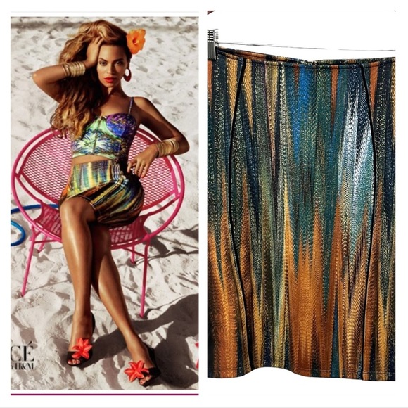 Beyonce X H&M Mrs Carter Collection Pencil Scuba Skirt Size Small Rare - Picture 1 of 5